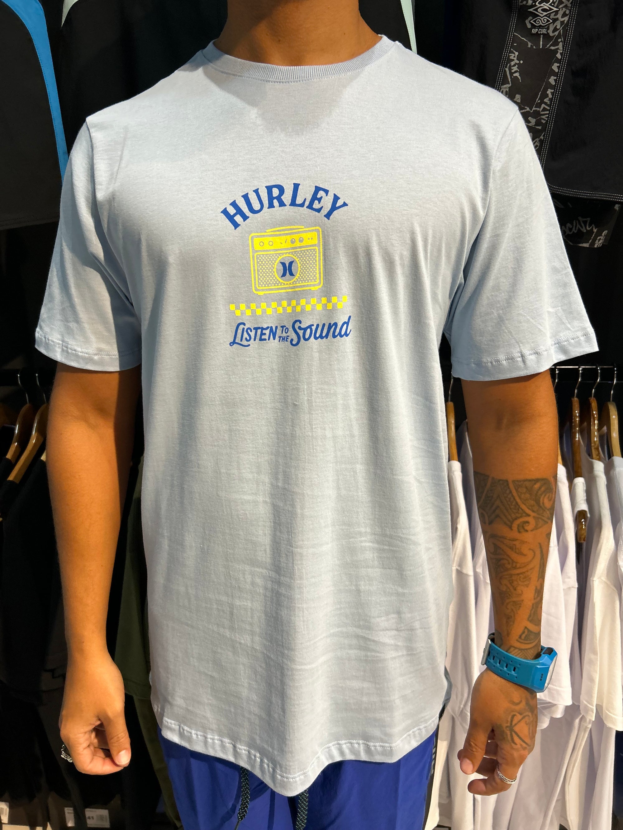 CAMISETA HURLEY LISTEN TO SOUND AZUL