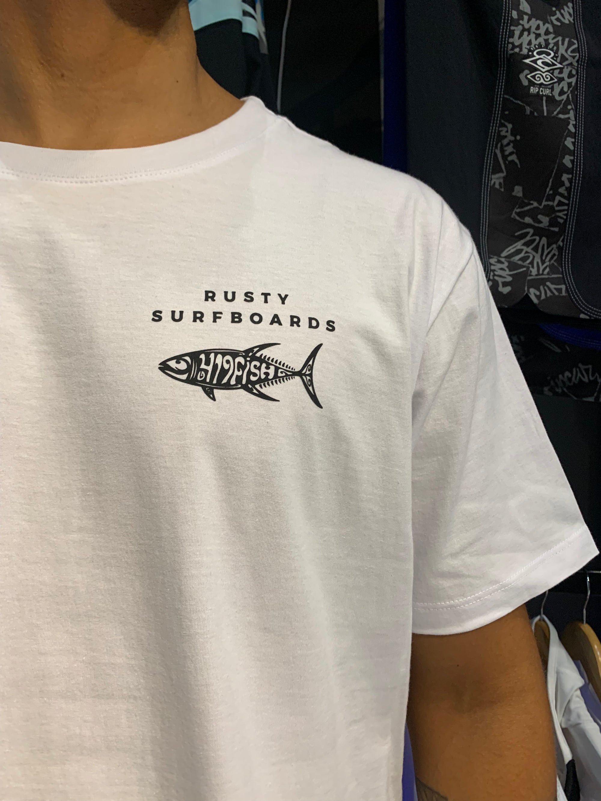 Camiseta Manga Curta branca Rusty Fish