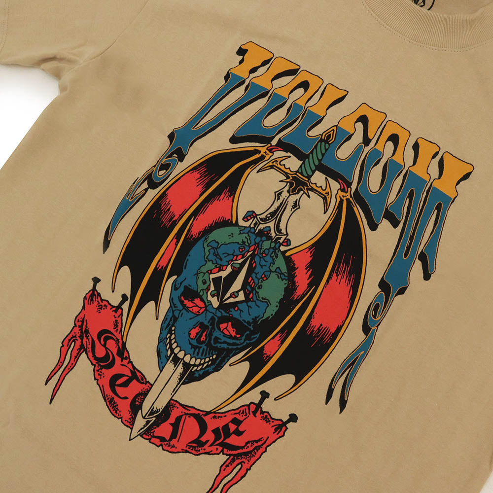 Camiseta Volcom Comfort World Weapon Bege