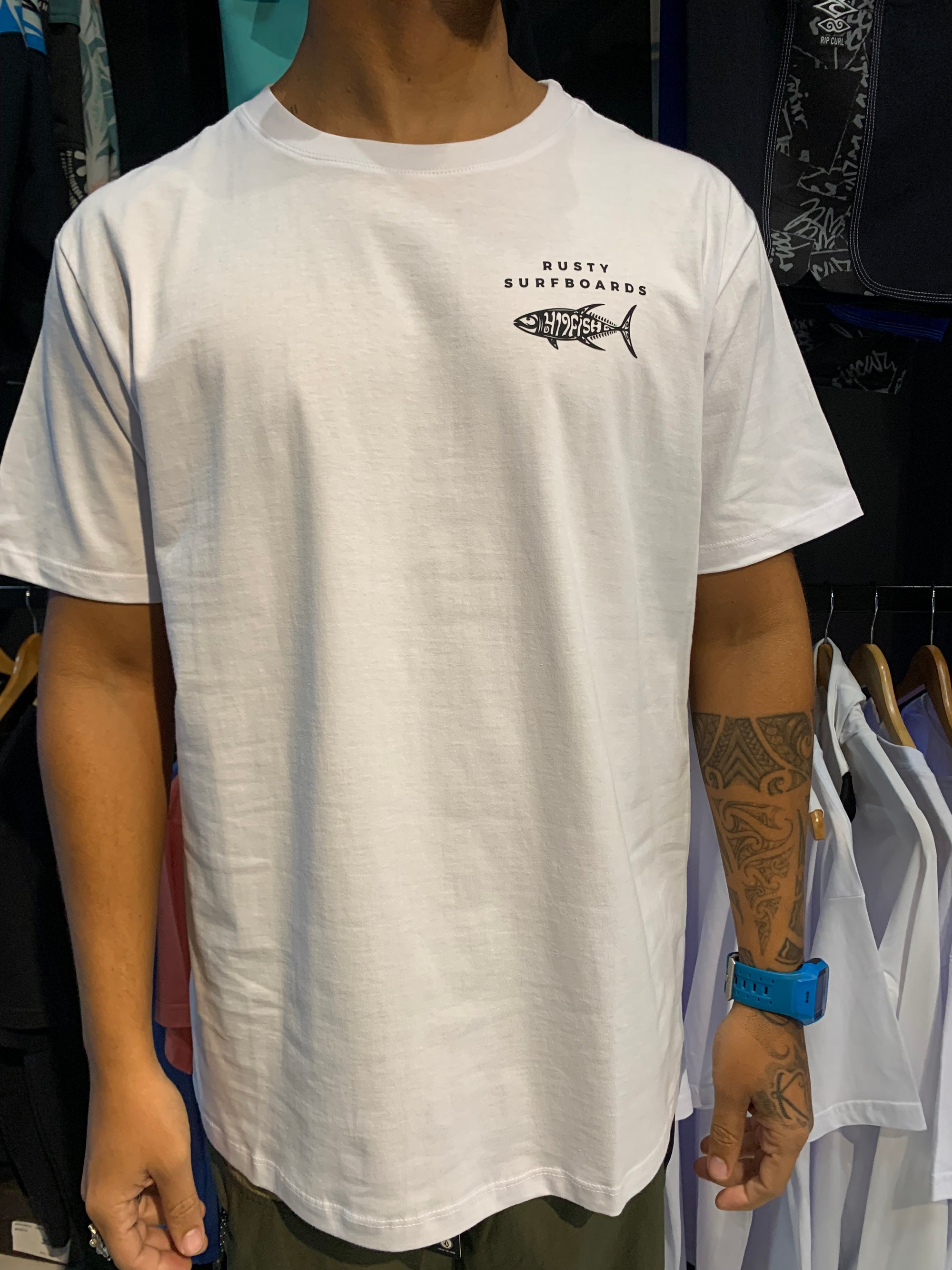 Camiseta Manga Curta branca Rusty Fish