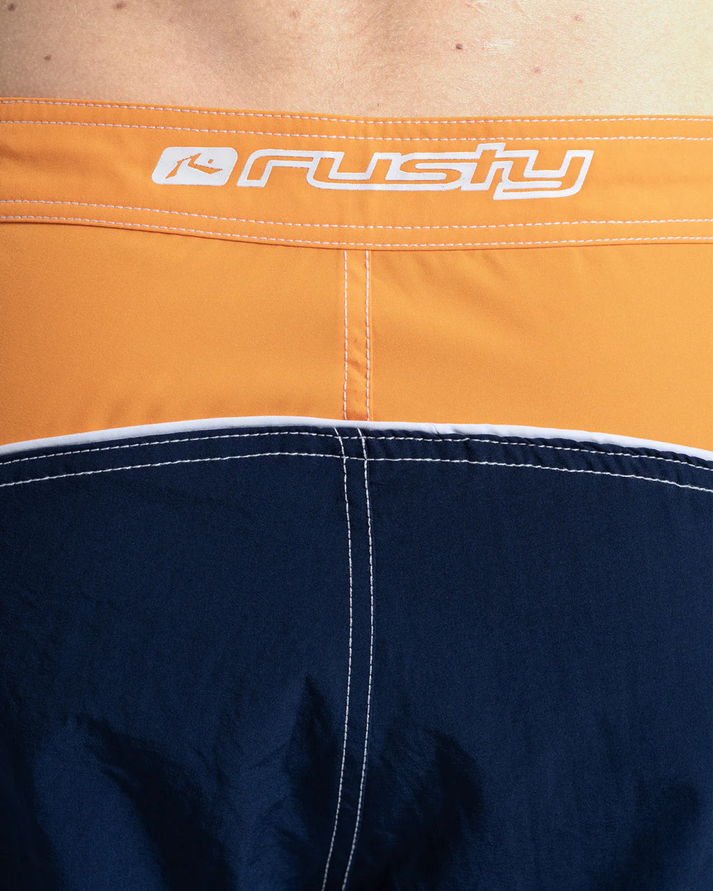 Boardshort Rusty Straight Pipe Laranja e Marinho