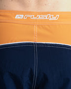 Boardshort Rusty Straight Pipe Laranja e Marinho