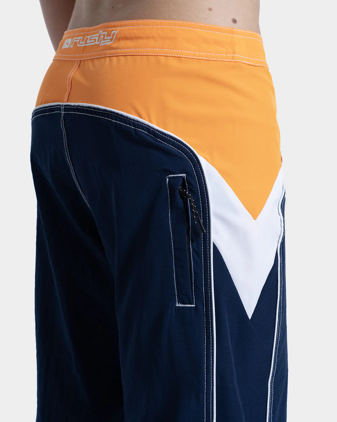Boardshort Rusty Straight Pipe Laranja e Marinho