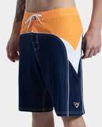 Boardshort Rusty Straight Pipe Laranja e Marinho