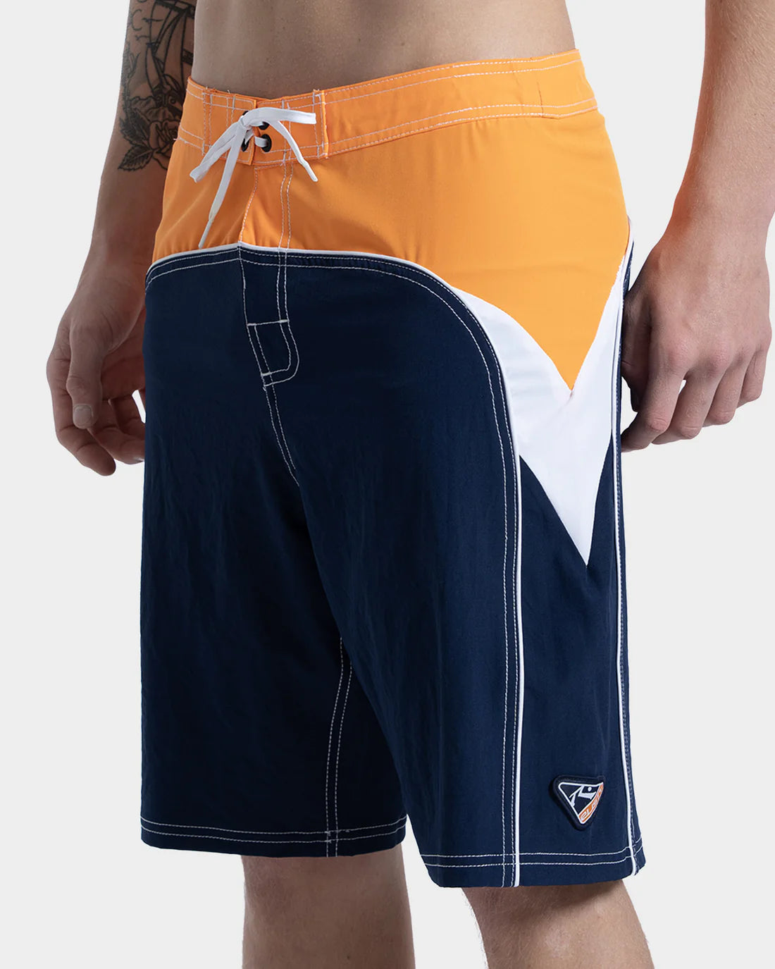 Boardshort Rusty Straight Pipe Laranja e Marinho