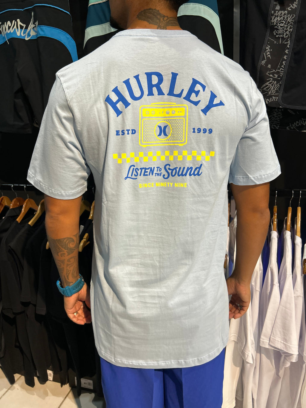 CAMISETA HURLEY LISTEN TO SOUND AZUL