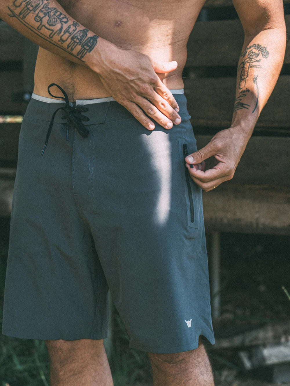 Boardshorts 19” Cinza Hang Loose Laser