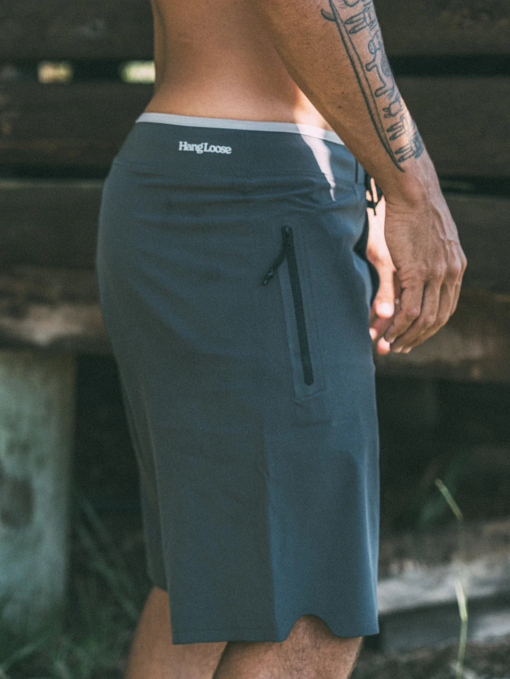 Boardshorts 19” Cinza Hang Loose Laser