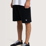 Bermuda Moletom Preta Hang Loose Label Patch