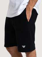 Bermuda Moletom Preta Hang Loose Label Patch