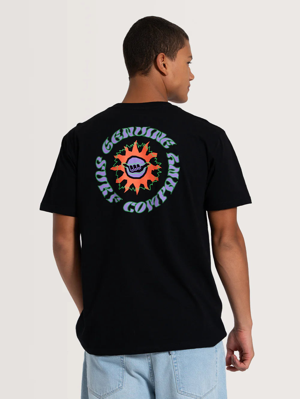 Camiseta Manga Curta Preta Hang Loose Genuine