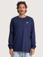 Camiseta Manga Longa Azul Hang Loose Logo