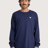 Camiseta Manga Longa Azul Hang Loose Logo