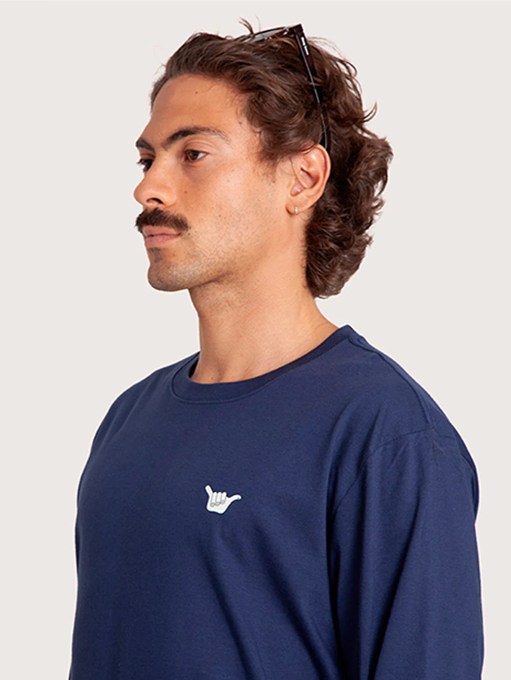 Camiseta Manga Longa Azul Hang Loose Logo