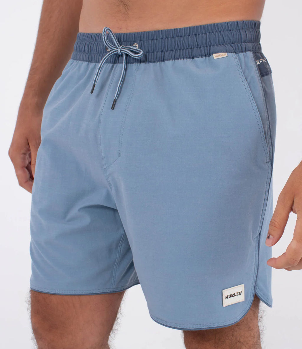 Short Hurley Elástico Phantom Naturals Scallop Azul
