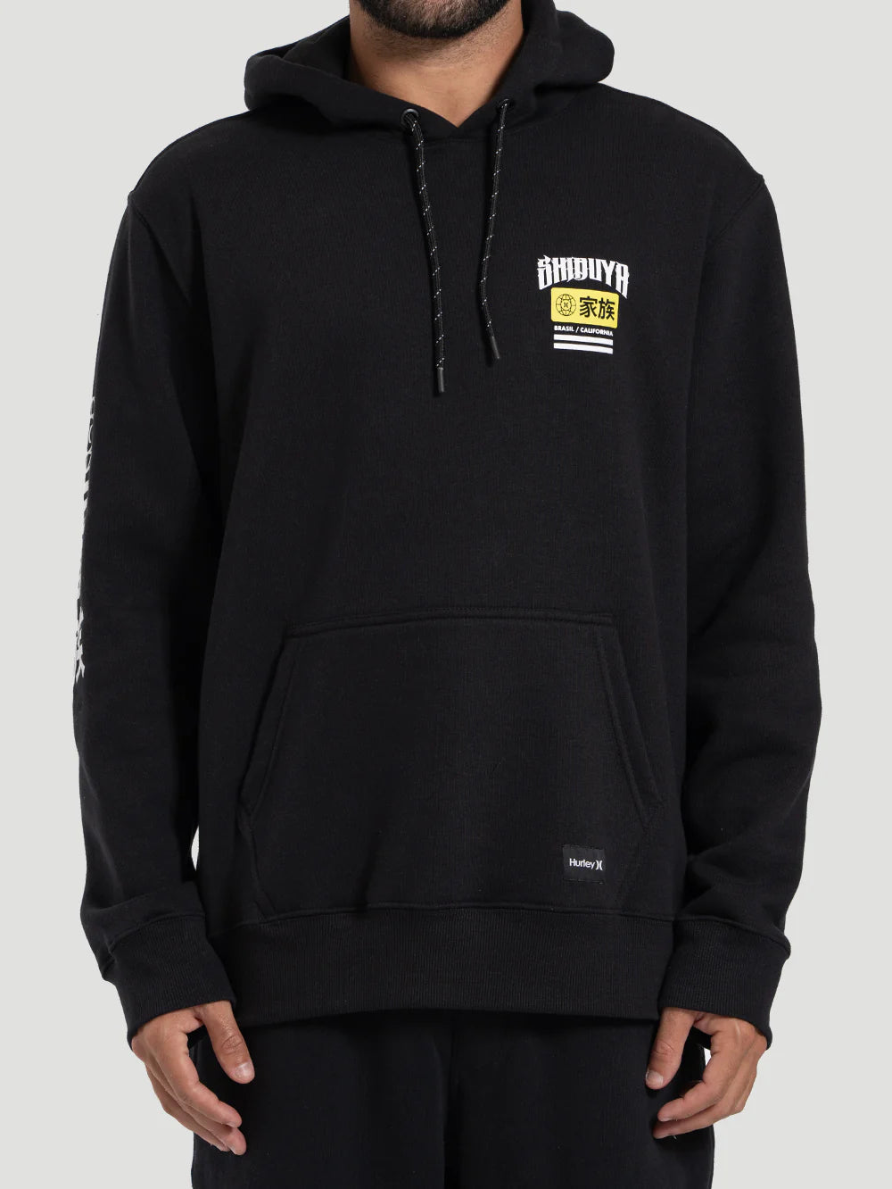 Moletom Canguru Hurley x Shibuya Escama Preto