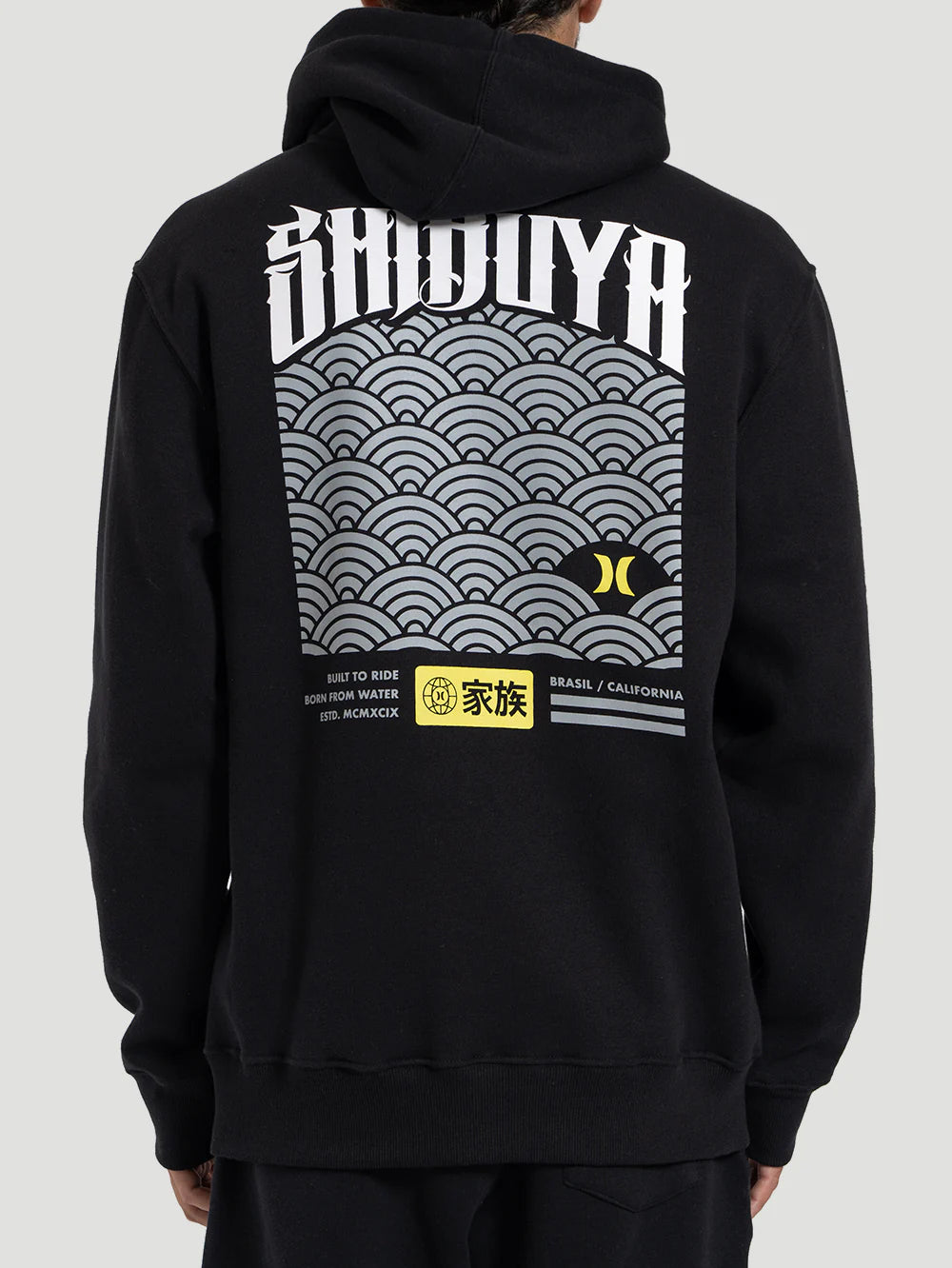 Moletom Canguru Hurley x Shibuya Escama Preto