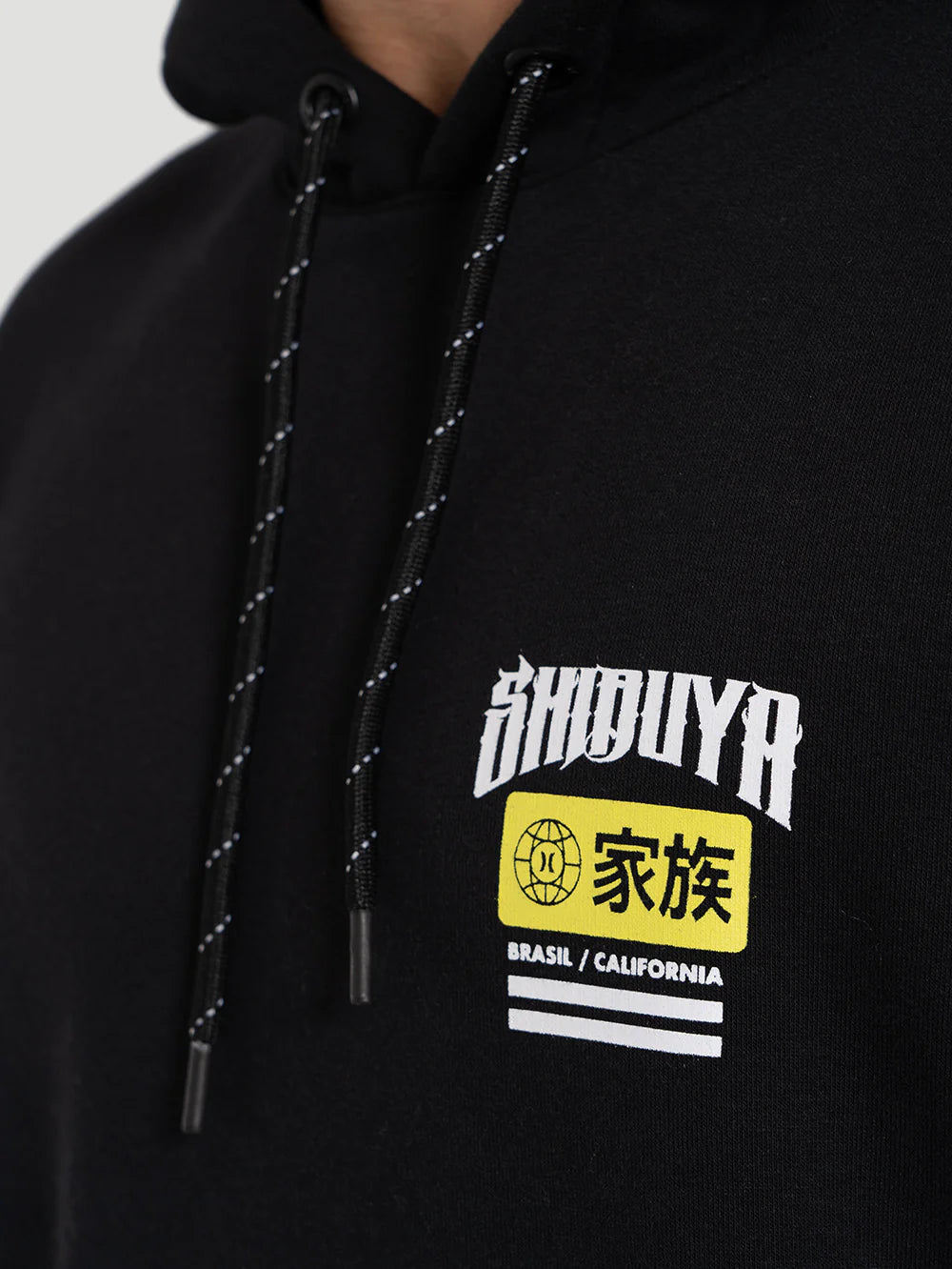 Moletom Canguru Hurley x Shibuya Escama Preto