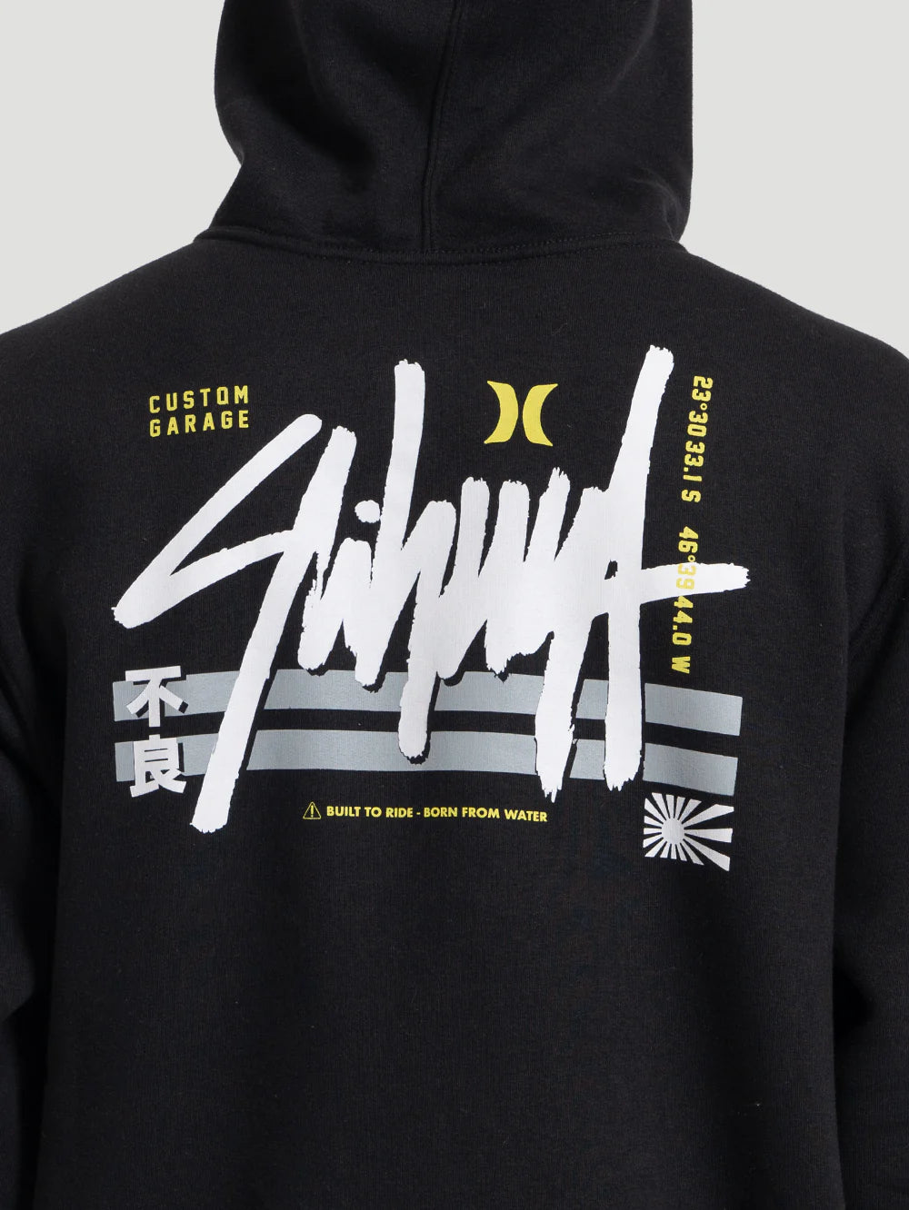 Moletom Canguru Hurley x Shibuya Signature Block Party Preto