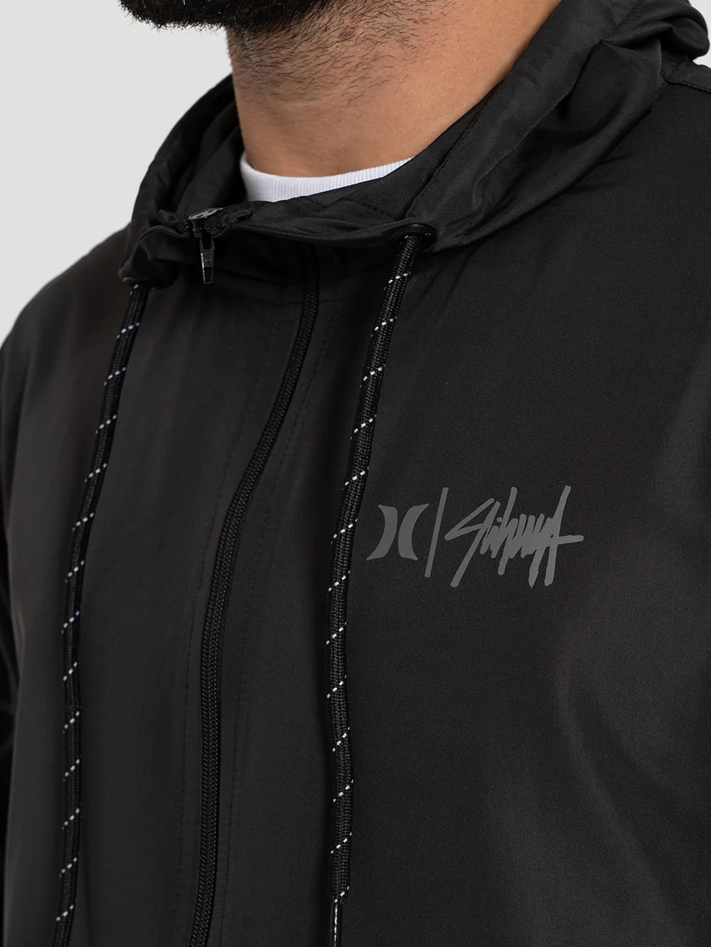 Jaqueta Windbreaker Hurley x Shibuya Signature Stripe Preto
