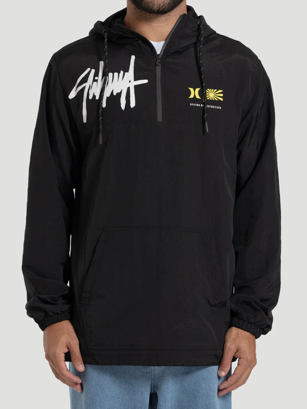 Jaqueta Windbreaker Anorak Hurley x Shibuya Signature Preta