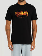 Camiseta Manga Curta Preto Marinho Hurley Flame