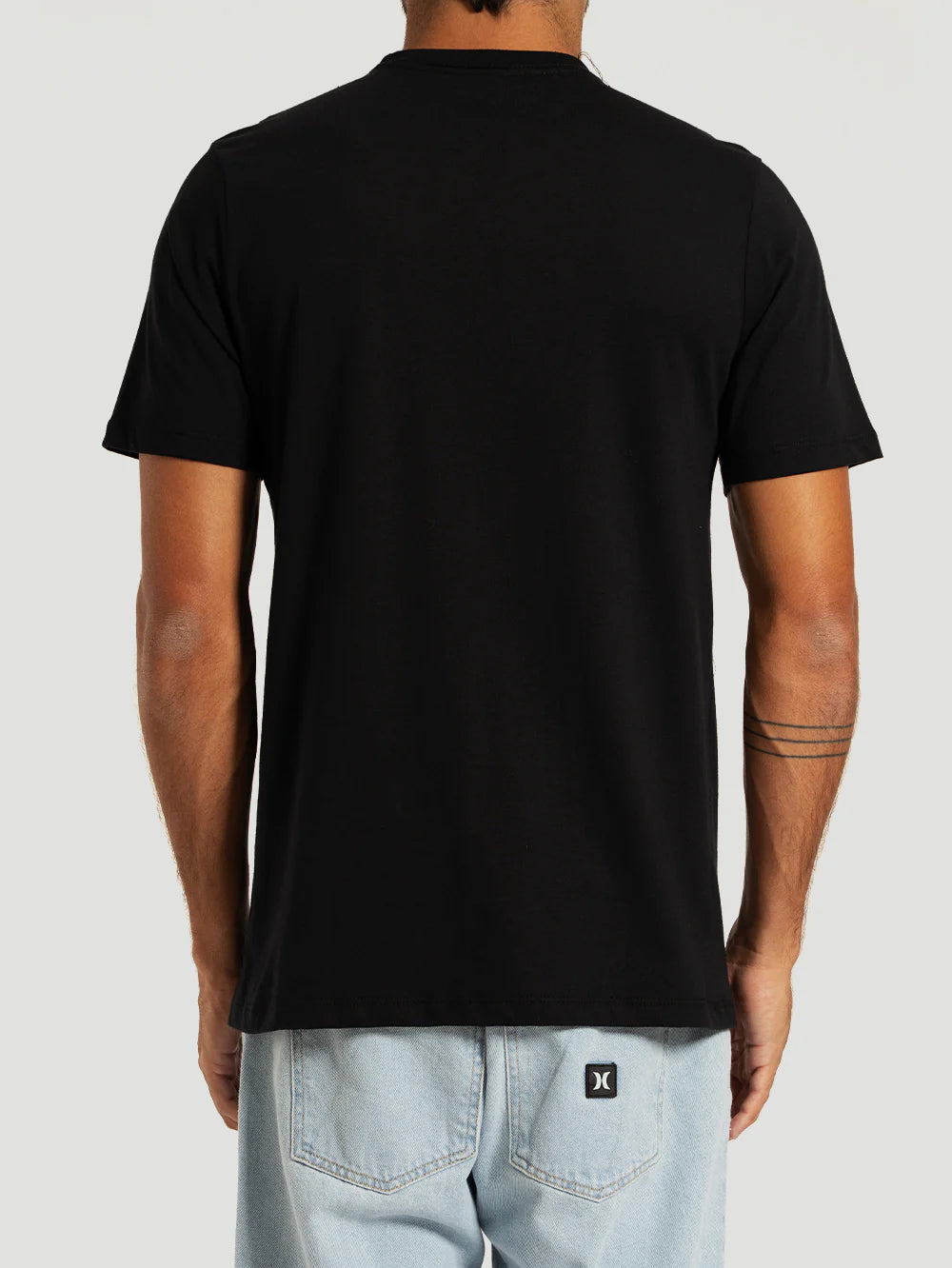 Camiseta Manga Curta Preto Marinho Hurley Flame
