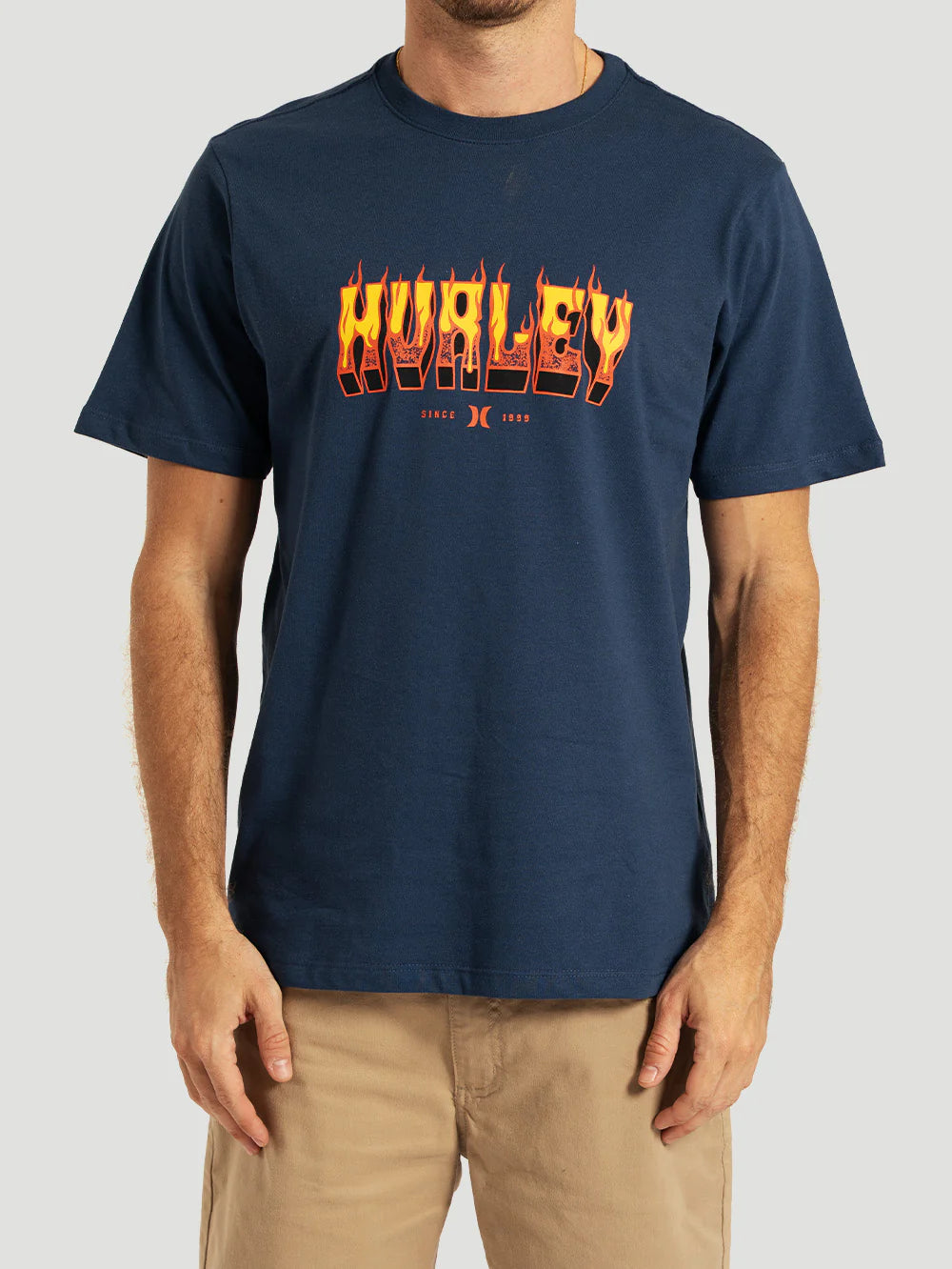 Camiseta Manga Curta Azul Marinho Hurley Flame
