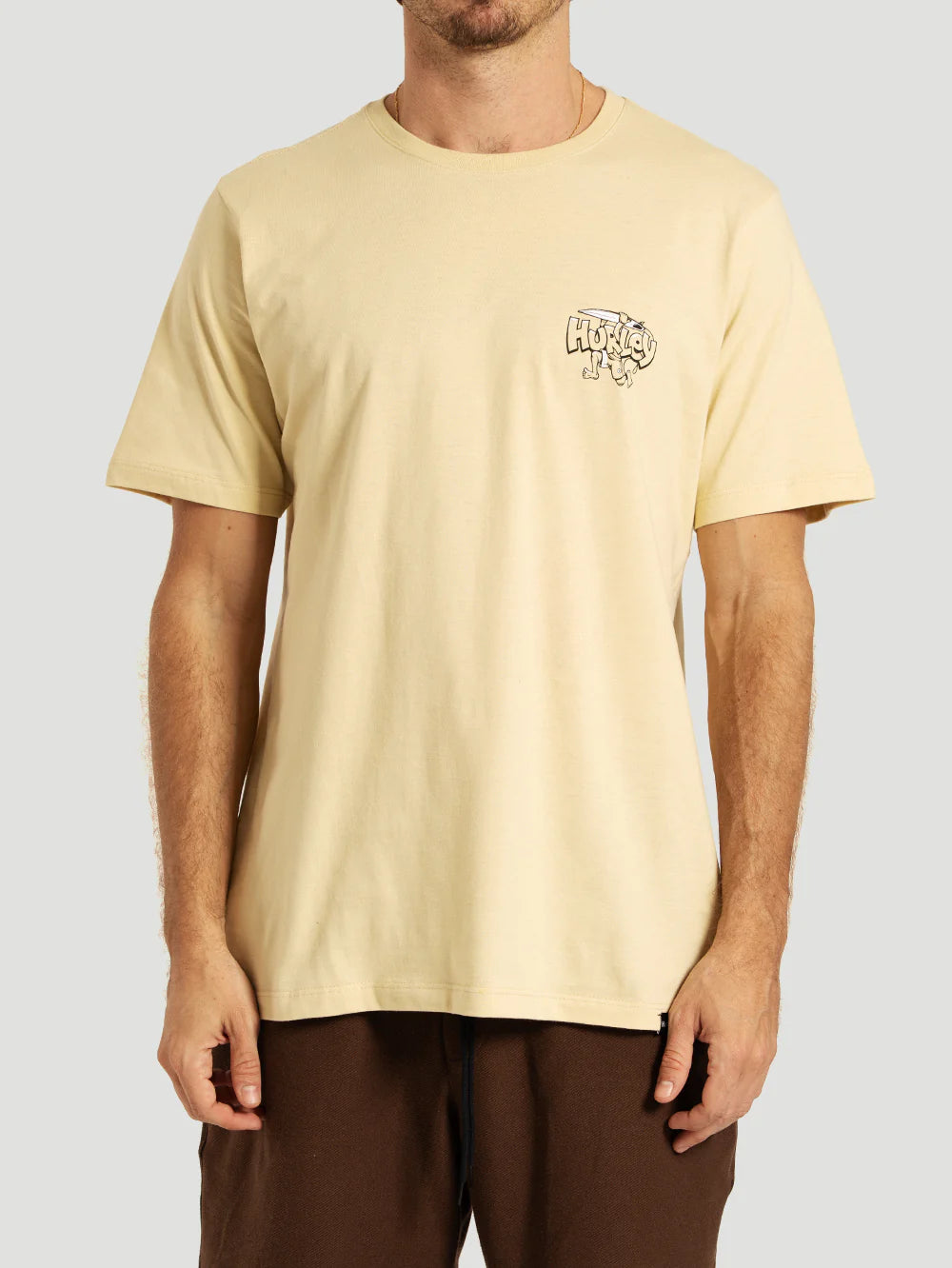 Camiseta Manga Curta Bege Hurley Crazy Boy