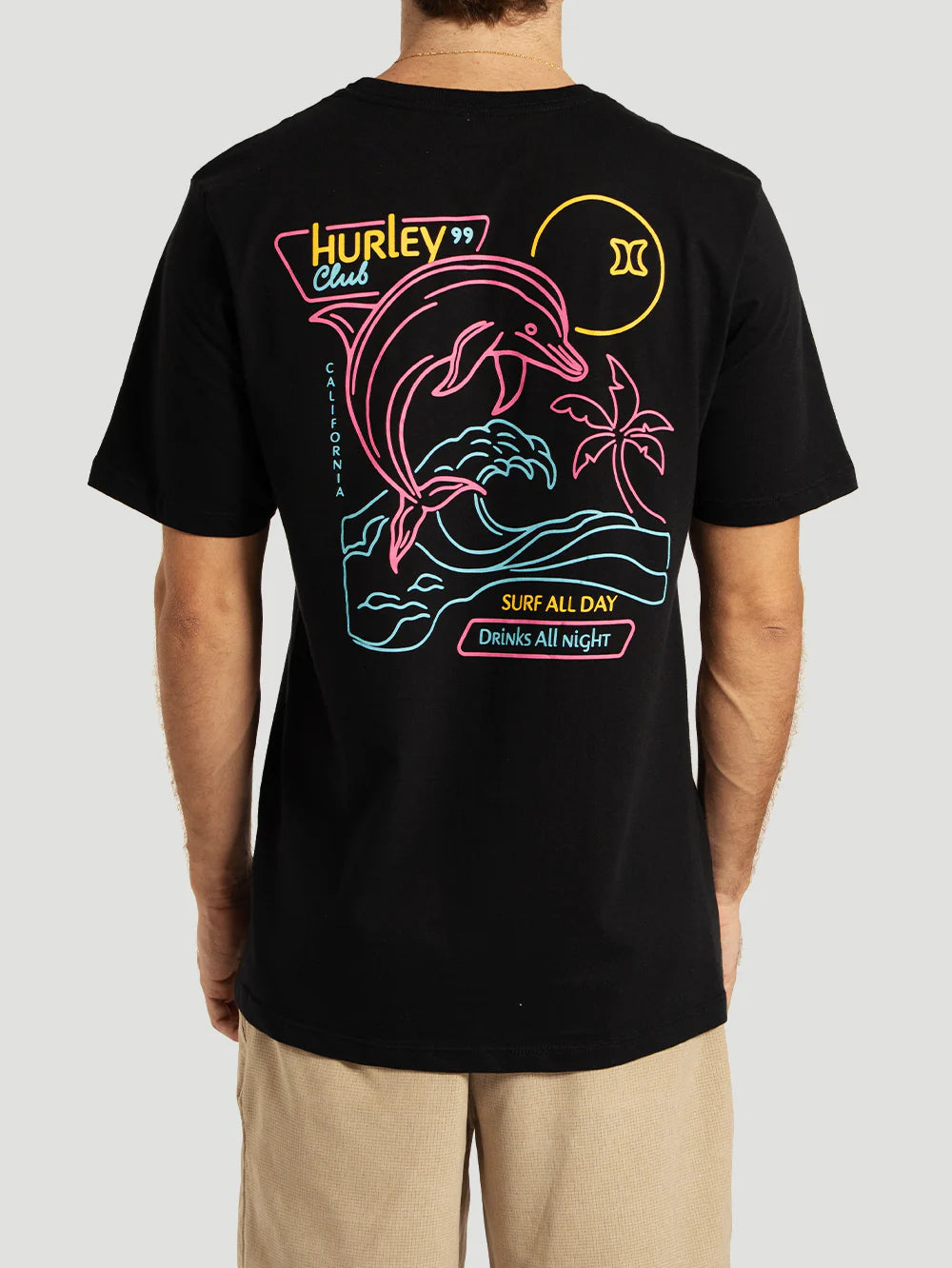 Camiseta Manga Curta Preta Hurley All Night