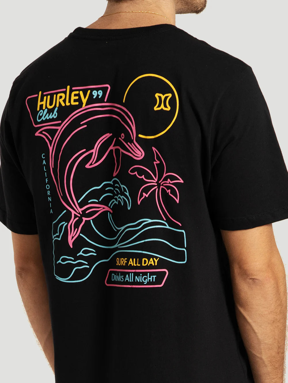 Camiseta Manga Curta Preta Hurley All Night