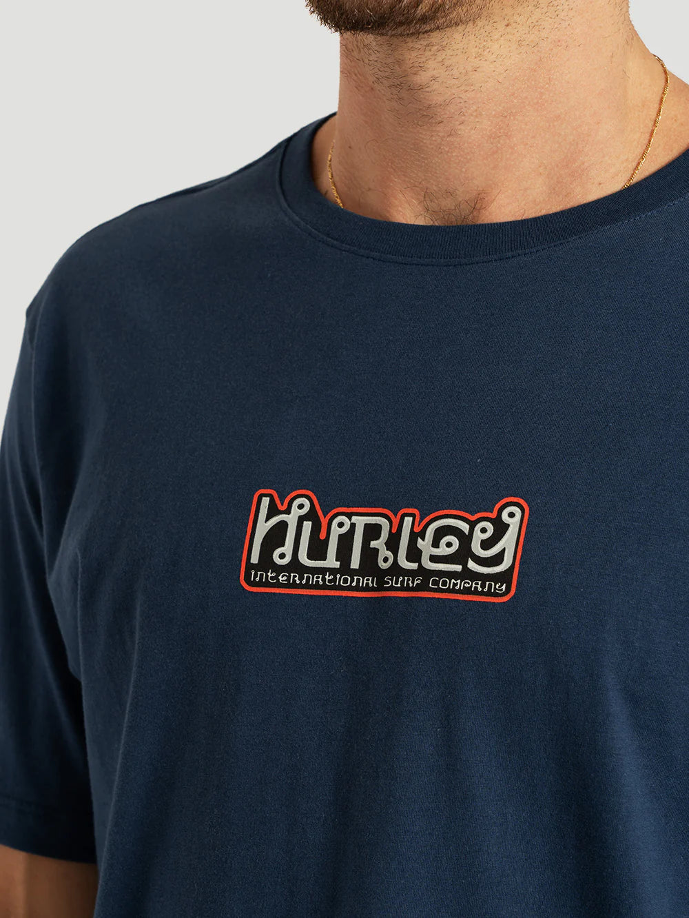 Camiseta Manga Curta Marinho Hurley Barong