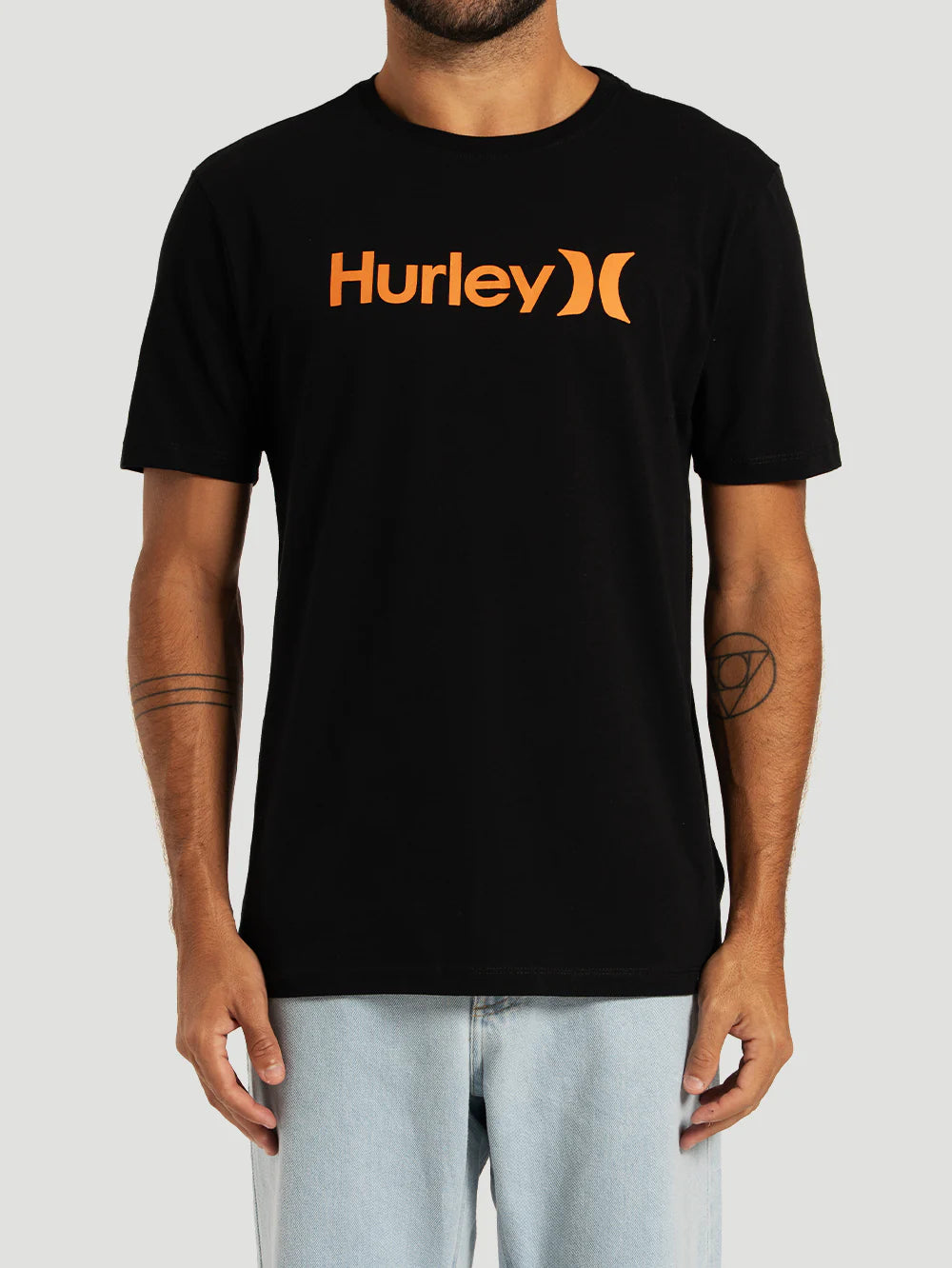 Camiseta Manga Curta Preta Hurley O&O Solid