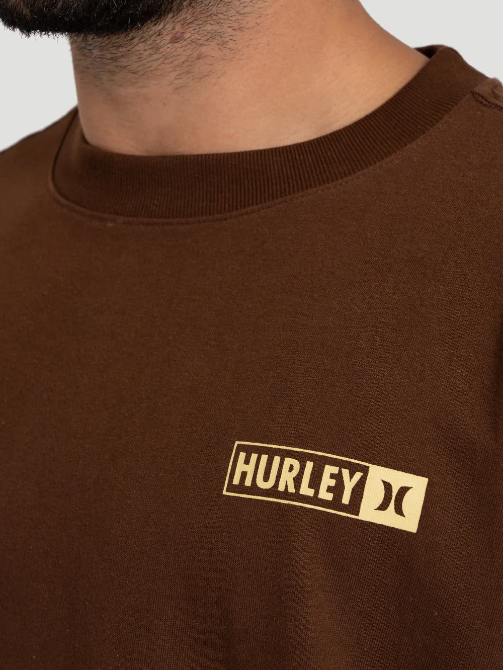 Camiseta Especial Hurley Block Party Max Fit Marron