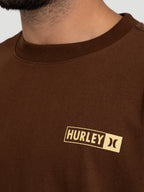 Camiseta Especial Hurley Block Party Max Fit Marron