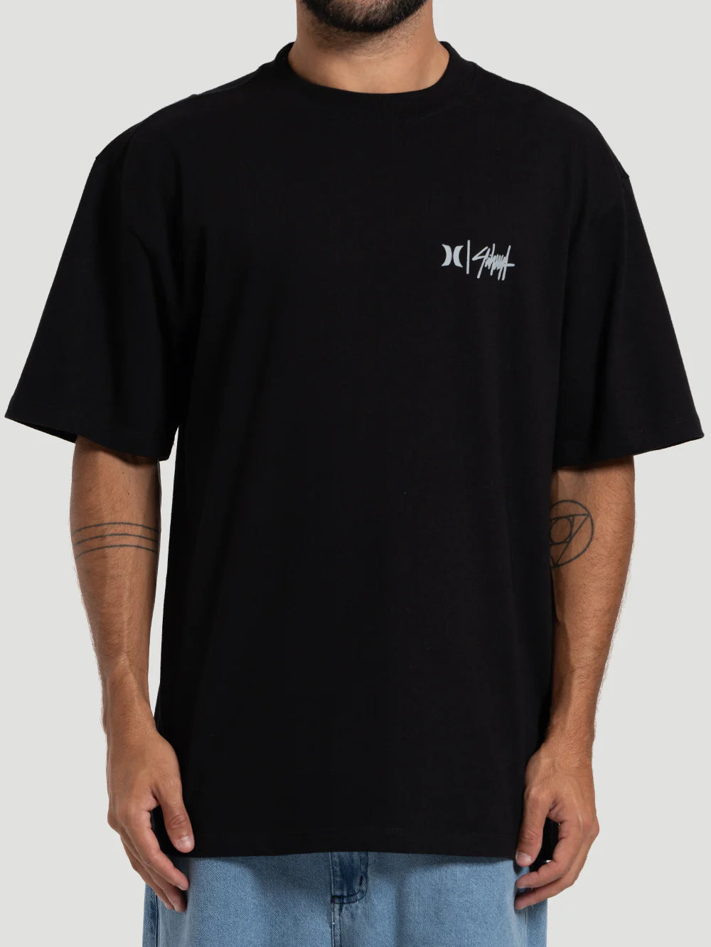 Camiseta Max Fit Hurley x Shibuya Signature Stripe Preta