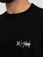 Camiseta Max Fit Hurley x Shibuya Signature Stripe Preta