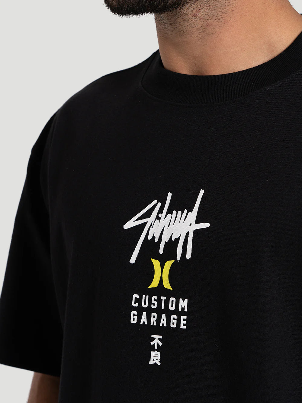 Camiseta Max Fit Hurley x Shibuya Signature Block Party Preta
