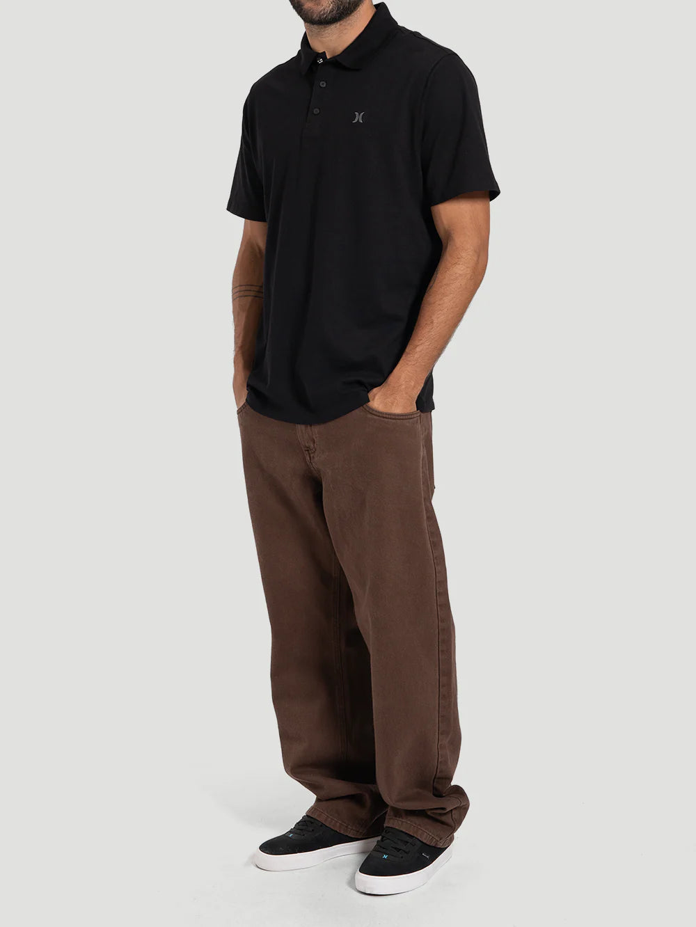 Camisa Polo Hurley Overload Bordado Icon Preta
