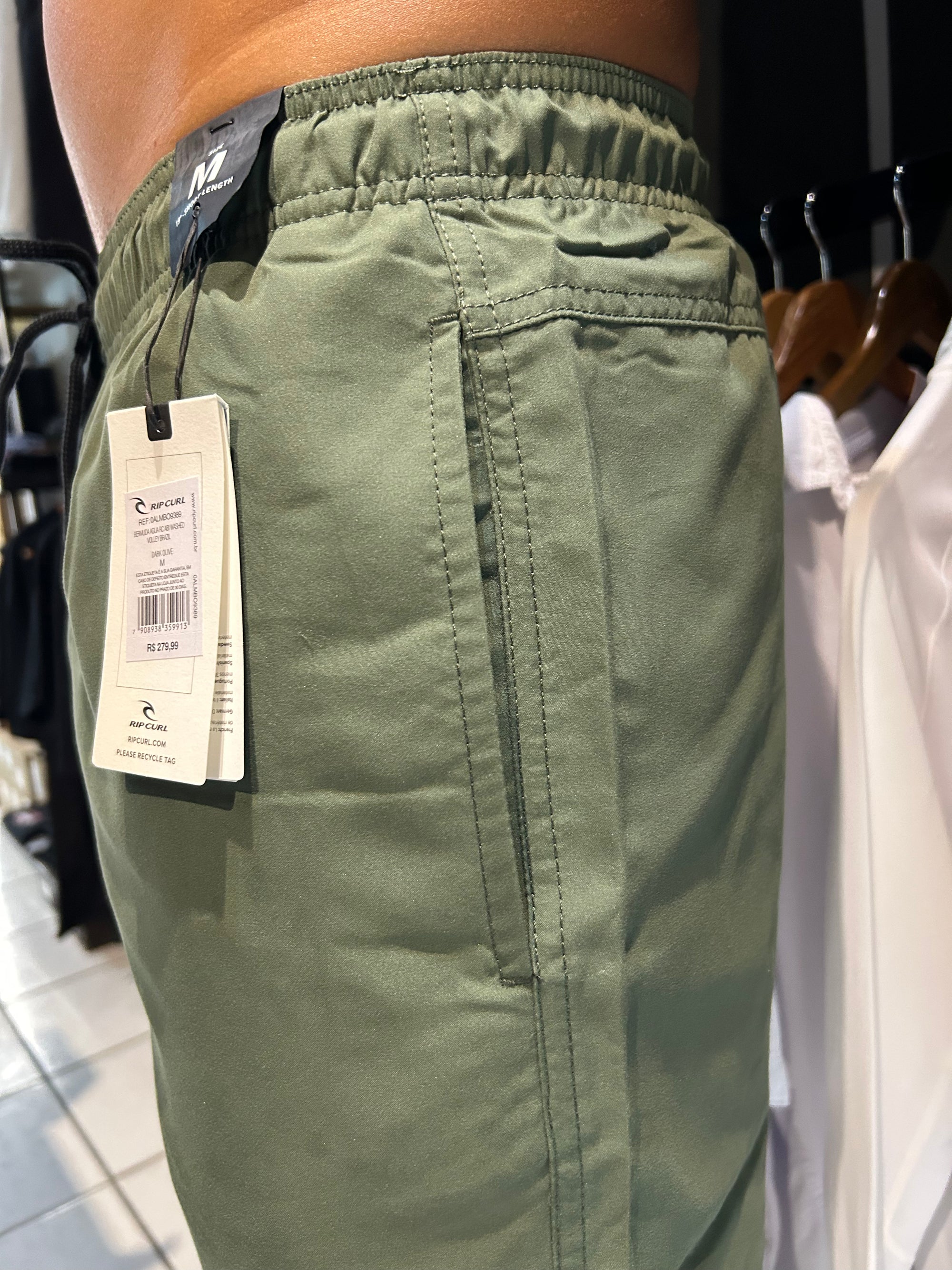 BERMUDA ÁGUA ABI WASHED VOLLEY BRAZIL DARK OLIVA