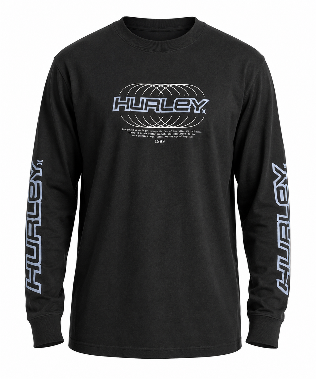Camisa Hurley Manga Longa Nine Nine Maxfit Preta