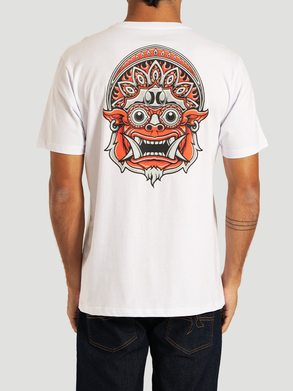 Camiseta Manga Curta Branca Hurley Barong