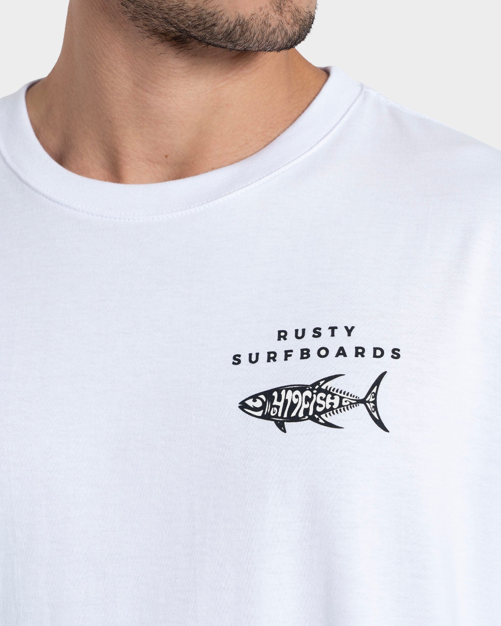 Camiseta Manga Curta branca Rusty Fish