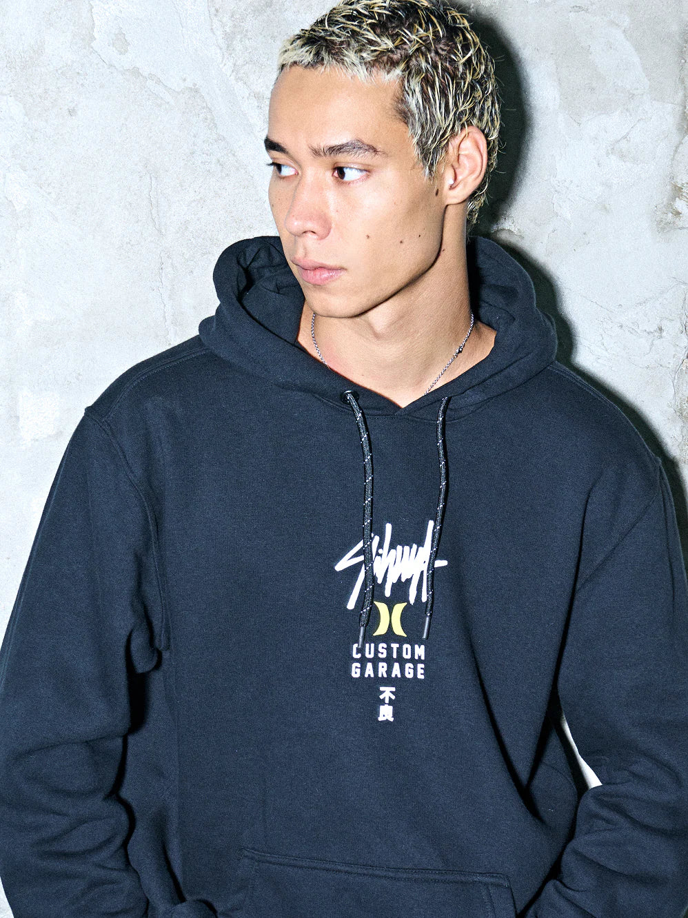 Moletom Canguru Hurley x Shibuya Signature Block Party Preto