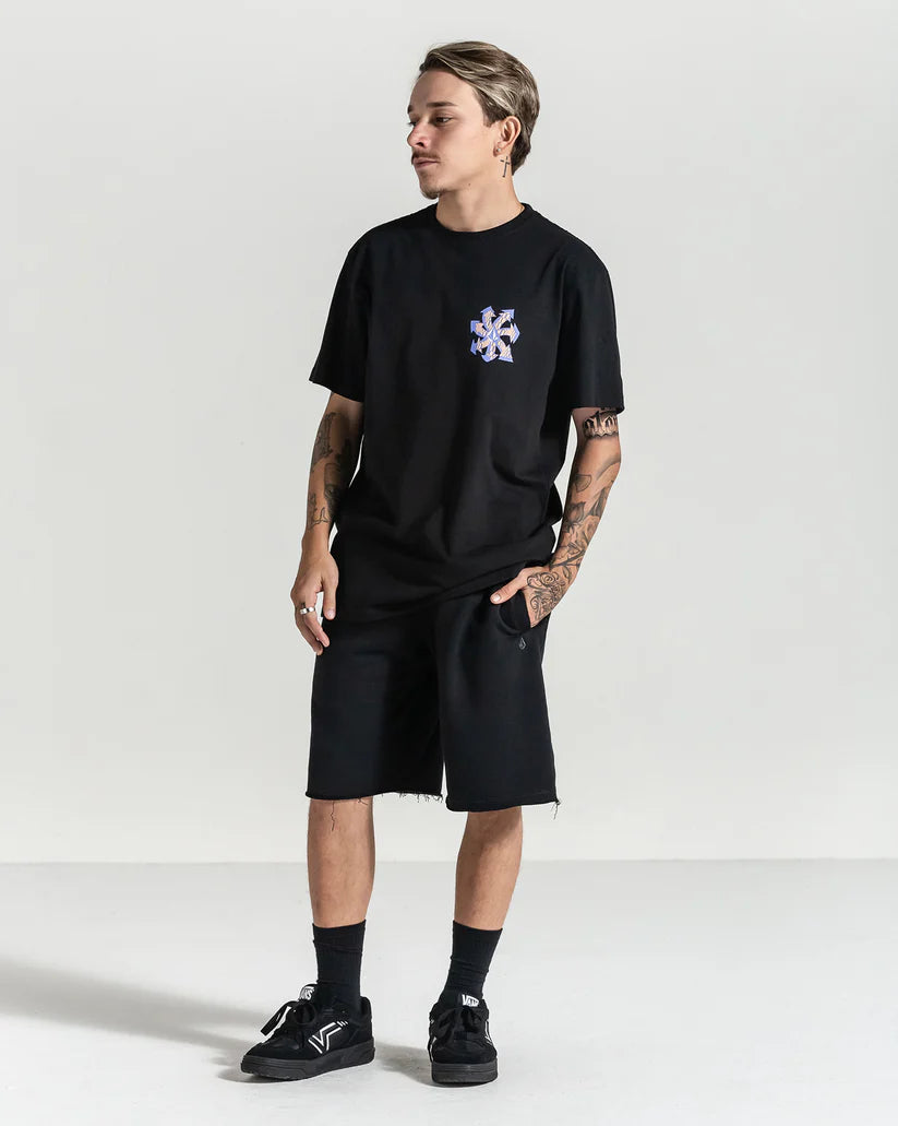 Bermuda Moletom Volcom Single Stone Preta
