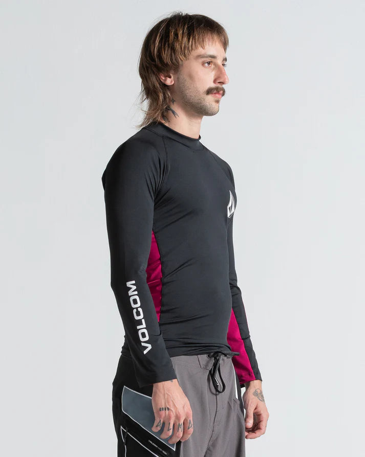 Lycra Manga Longa Volcom Lido Solid Preta