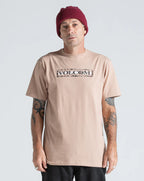 Camiseta Regular Volcom You Drain Bege