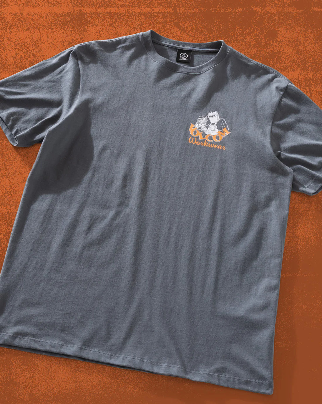 Camiseta Volcom Grindit Cinza Chumbo