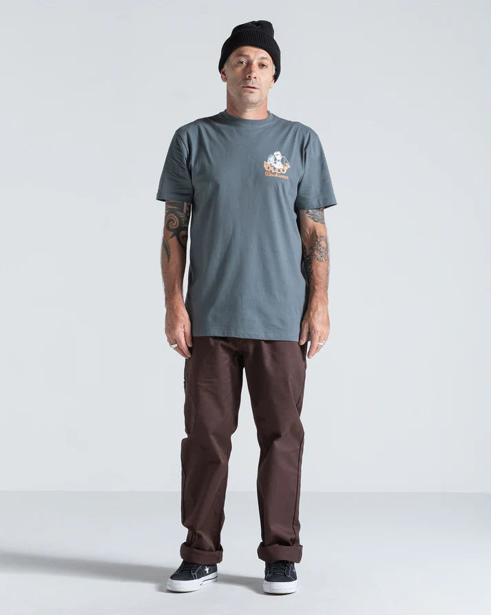 Camiseta Volcom Grindit Cinza Chumbo