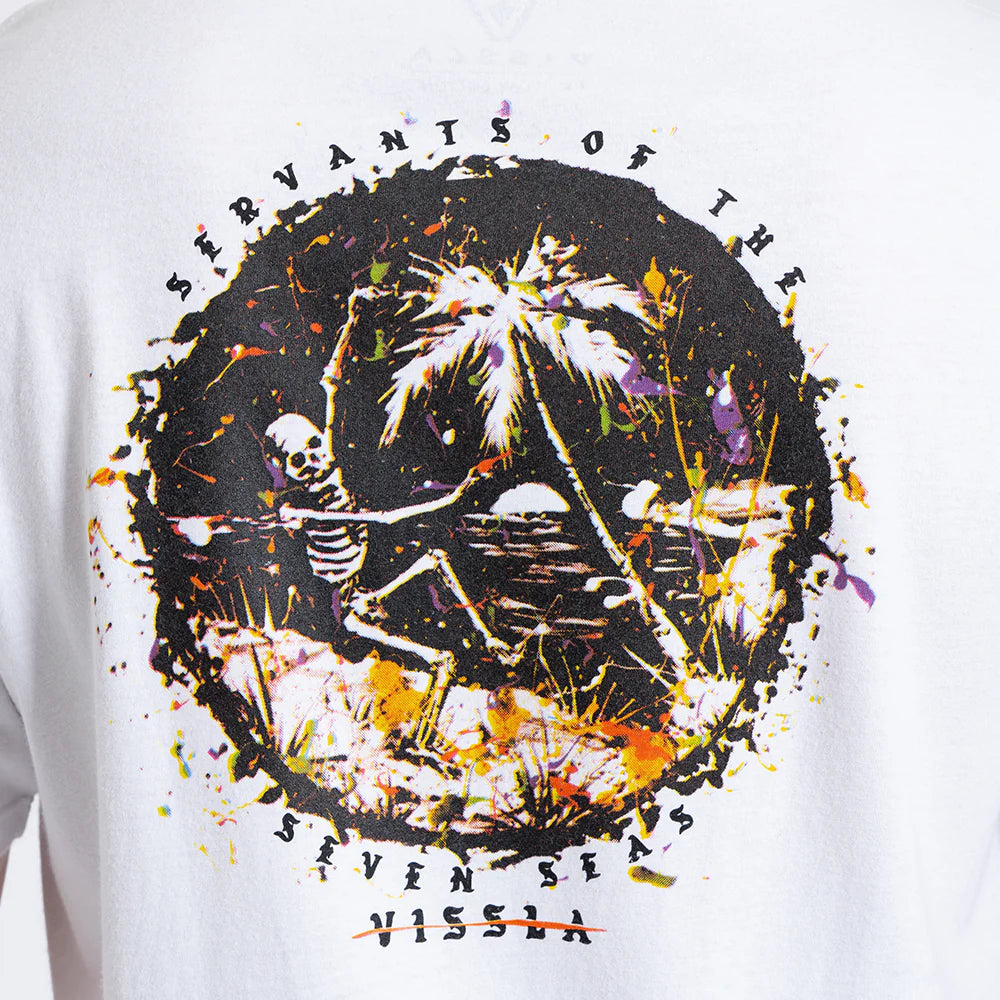 Camiseta Manga Curta Branca Vissla Skull